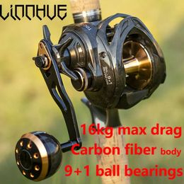 LINNHUE TDC300 Baitcasting Reel Magnetische Rem Reel Koolstofvezel Lichaam 16KG 6.3 1 Drag Power Handvat Pesca Visserij-reel 240116