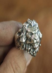 Linsion 925 Sterling Silver King of Lion Ring High Details Mens Biker Punk Ring TA109 US Grootte 7 tot 157155200