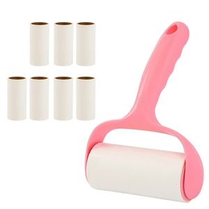 Lint Roller met 8 rollen navullingen Kleverig papier Dierenhaarverwijderaar Kit Scheurbare lijm Kleefstof Pluisborstel voor kleding Meubi 240307