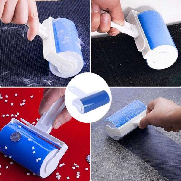 Lint Rollers Brushes Réutilisable Lavable Lint Roller Sticky Silicone Dust Wiper Pet Hair Remover Brosse de nettoyage Outils pour Pet Cloth Furniture Z0601