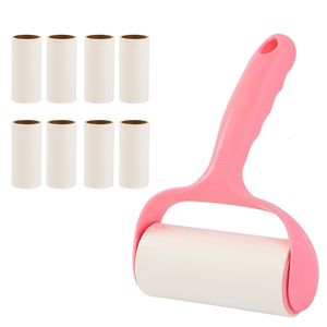 Lint Rollers Brosses Rouleau avec 9 rouleaux Recharges Kit d'épilation pour poils d'animaux en papier collant Brosse à poussière adhésive déchirable pour sièges de vêtements 230613