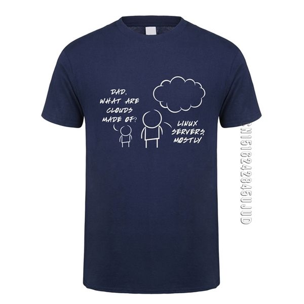 Servidores Linux Mayormente Nube Camiseta Verano Hombres O Cuello Algodón Programador de Computadora Camiseta Hombre Divertido Camisetas 210714