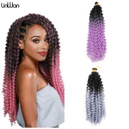 Linwan Water Curl Wave Hair 14inch Afro krult Kinky Twist African Curls Bulk Crochet Braid Synthetische Braiding Hair Extensions