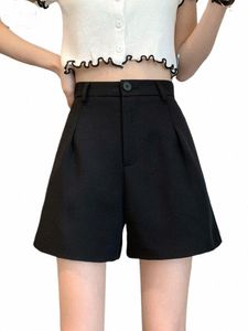 Linxiqin Office Lady taille haute Shorts femmes jambes larges pantalons courts coréen Fi été Shorts noir élégant femme vêtements 2024 J8BM #