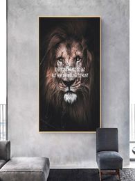 Lion Animal toile affiche citations de motivation mur Art impression peinture Style nordique décoration photo moderne maison chambre décoration 1528257