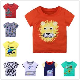 Lion Baby Boys Camisetas Camisetas para niños pequeños Camiseta de manga corta Camiseta de algodón para niños Camiseta de niño Jersey Blusa suave 1-6 años 210413