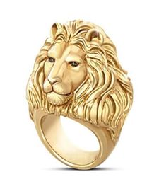 Lion Head Men Anneau anneaux de fiançailles en or pour hommes Bijoux de mariage Anneaux de mariage Accessoire Taille 712 7595142
