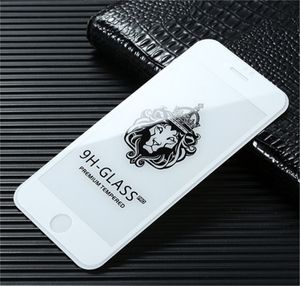 Protector de pantalla Lion Head Pegamento de cubierta completa Película de vidrio templado para iPhone 13 mini 5.4 pro 6.1 max 6.7 XR X Xs Max 7 8 plus con paquete opp