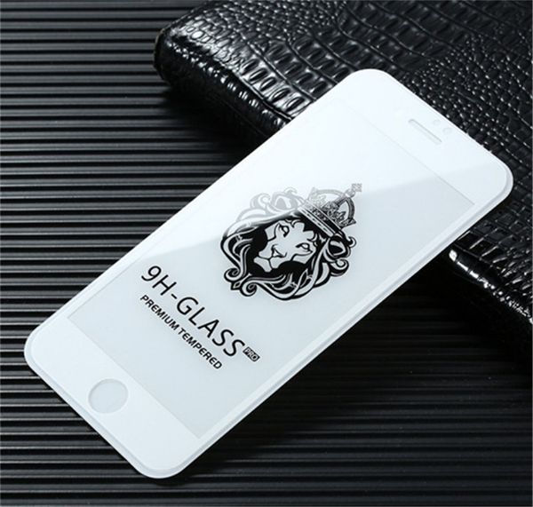 Protecteur d'écran Lion Head Film de verre trempé à couverture complète pour iPhone 13 mini 5.4 pro 6.1 max 6.7 XR X Xs Max 7 8 plus avec emballage opp