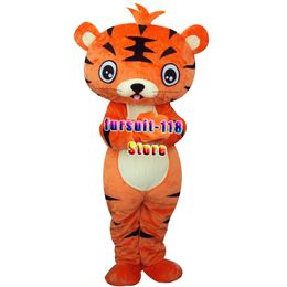 Leão Rei Tigre Mascote Animal Desenhos Animados Natal Tamanho Adulto Halloween Fantasia Mascote Desenhos Animados Vestido de Festa