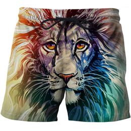 Lion Shorts Men Animal Casual Short Pants Cargo Black Beach 3D Gedrukte Fashion Heren Manne Summer Streetwear Men's