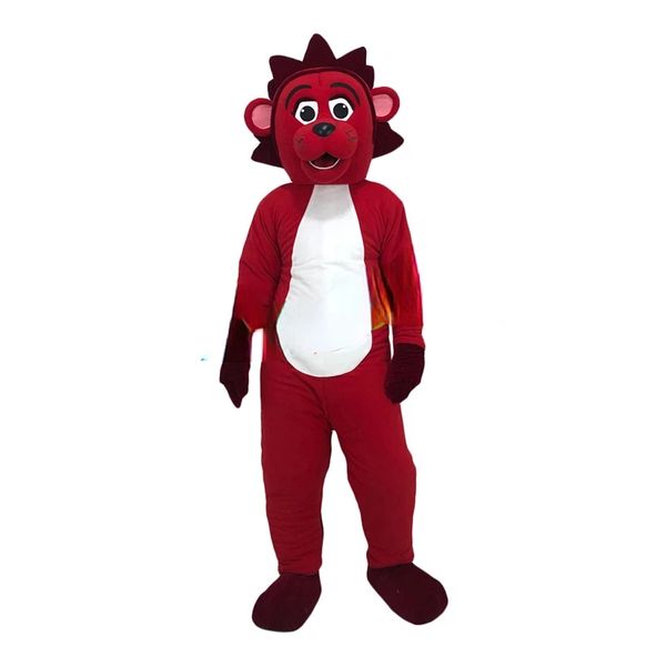 Lion Sports – homme rouge aux cheveux longs, portant un couvre-chef, accessoires d'activité, mascotte, marionnette de marche