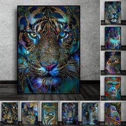 Leeuw Tijger Aap Schilderij Doek Pictur Abstract Graffiti Animal Wall Art Poster Voor Woonkamer Decoratie Home Decor