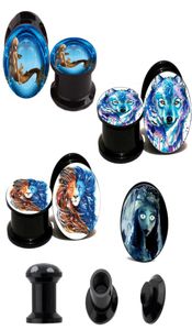 Leeuw Wolf Zeemeermin Logo Gemengde Stijl 10 Stuks Piercing Sieraden Oordoppen Acryl Oor Tunnels Lichaam Sieraden Brancards Grote Oorbel8455628