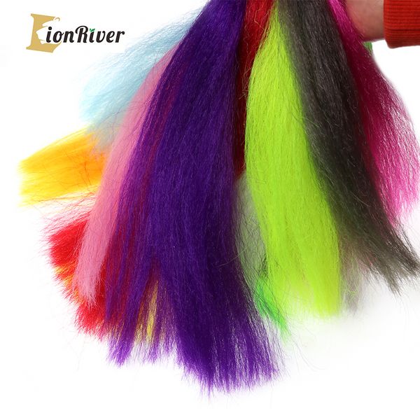 Lionriver suave fibra de cabello sintético para moscas de agua salada streamer minnow lucio pesca señuelo cebo jigging gancho material atado