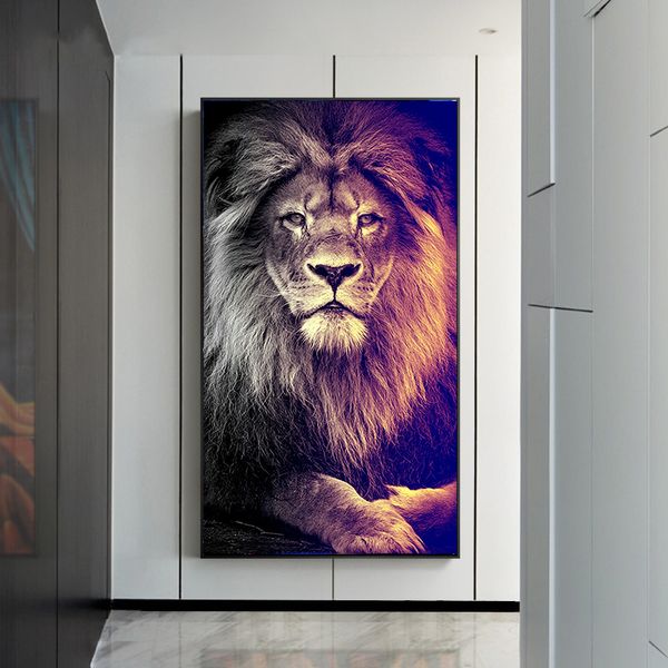 Lions animal sauvage roi lion toile Art peinture affiches et impressions Cuadros mur Art photo pour salon décor à la maison