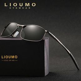 Lioumo marque conception nouvelle aviation lunettes de soleil mâles polarisés lunettes hommes femmes verres de soleil hd miroir de miroir 286a