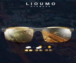 LIOUMO Design lunettes de soleil carrées pour hommes femmes lunettes de conduite polarisées lunettes de Vision nocturne jour antiéblouissement gafas de sol hombre1835459