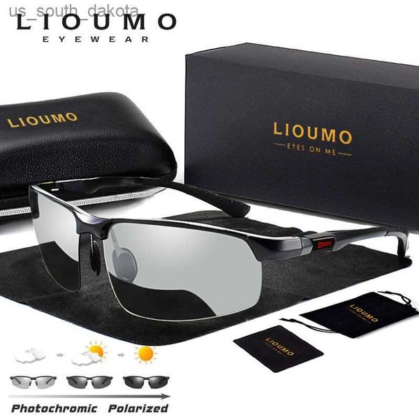 LIOUMO lunettes de soleil photochromiques hommes polarisées caméléon lunettes mâle changement de couleur lunettes de soleil jour nuit vision conduite lunettes L230523