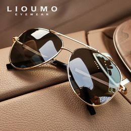 LIOUMO Top qualité Aviation lunettes de soleil hommes lunettes de conduite polarisées femmes mode pilote lunettes anti-éblouissement lentes de sol hombre 240315