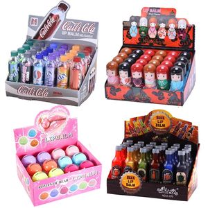 Lip Balm 24 pcs/lot gros baume à lèvres mignon baume à lèvres hydratant 6 odeur agréable baume cadeau brillant Labial Kawaii maquillage brillant à lèvres Fruit 231202