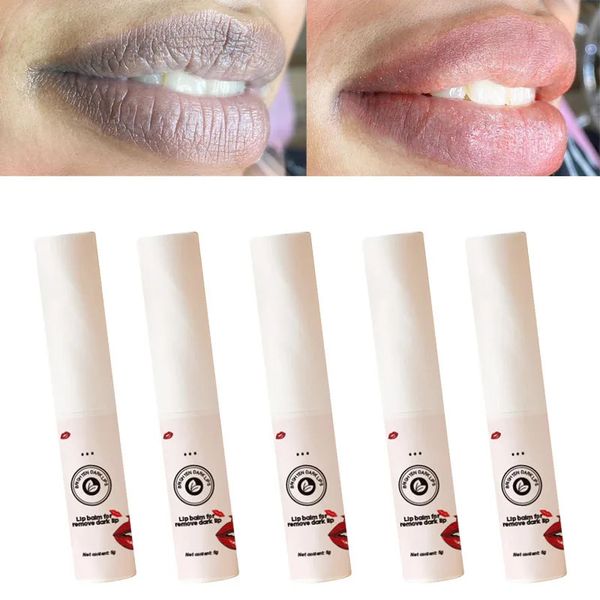 Bálsamo labial 5 juegos Eliminación de bálsamo labial Gel exfoliante hidratante negro para eliminar crema de labios oscura Brillo de labios Base Bálsamo labial Reparación Cuidado fino de labios 231202