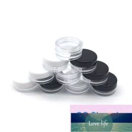 Lippenbalsemcontainers 3G/3ML doorzichtige ronde cosmetische potpotten met zwarte doorzichtige witte schroefdop Eenvoudig