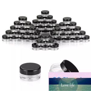 Lippenbalsemcontainers 3G/3ML doorzichtige ronde cosmetische potpotten met zwarte doorzichtige witte schroefdop Groothandel