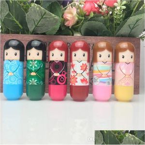 Baume à lèvres Mignon Kawaii Kimono Poupée Maquillage Cosmétique Outils Beauté Lipgloss Style Japonais Drop Delivery Santé Lèvres Dhpvi