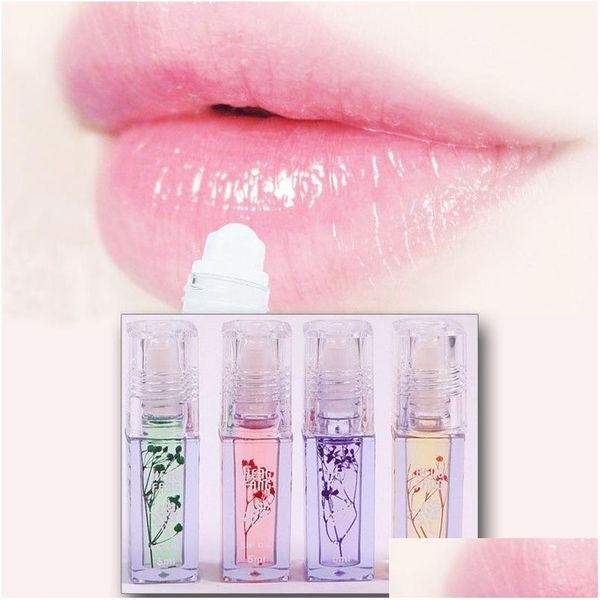 Bálsamo labial Heng Fang Flower Roll-On Clear Lip Oil Hidratante Hidratante Labios Tratamiento Hidratante Líquido Bálsamo Gota Entrega Salud Bea Dhht8