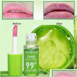 Baume à lèvres nutritif protéger les lèvres liquide brillant à lèvres femmes Aloe Vera plante transparente brillant naturel hydratant maquillage brillant maquillage D Dhal0