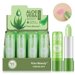 Baume à lèvres en gros 12 pièces/ensemble Aloe Vera baume à lèvres longue durée nutritif changement de couleur teinté baume à lèvres température hydratant rouge à lèvres 230712