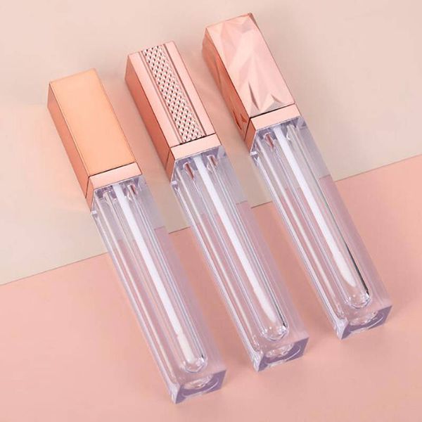Tube de glaçure pour les lèvres éclaté matériel d'emballage 5ML tube de brillant à lèvres carré tube vide de brillant à lèvres