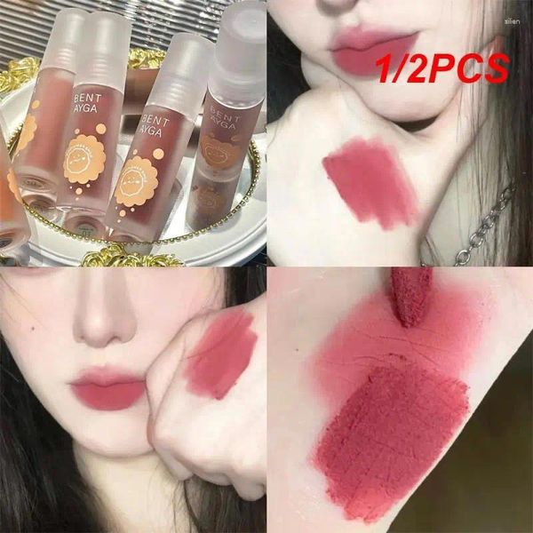 Brillant à lèvres 1/2 pièces rouge à lèvres mat pas facile à enlever maquillage cosmétique imperméable tasse antiadhésive multicolore