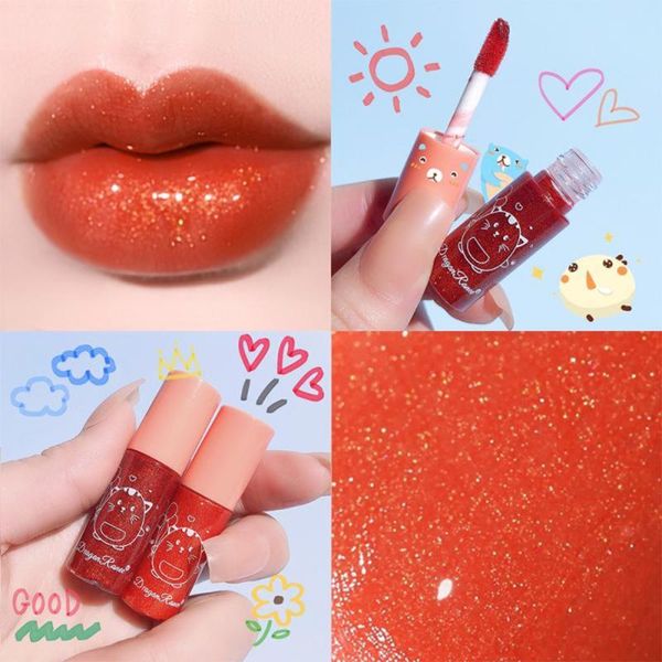 Brillant à lèvres 10 couleurs Mini Air Glaze hydratant antiadhésif 24 heures longue durée Sexy paillettes liquide rouge à lèvres maquillage cosmétique