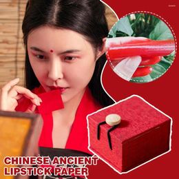 Lip Gloss de 12 colores Papel de lápiz labial antiguo chino Sexy Red Pink Pasta desechable Cosméticos Fácil para Women's Ve U3E2