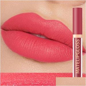 Brillant à lèvres 12 couleurs miroir liquide glaçure nature longue durée sans décoloration Veet teinte rouge mat hydratant maquillage féminin cosmétique goutte Deli Otcfx