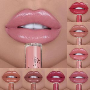 Brillo de labios 12 Color Nude Impermeable Larga duración Alta pigmentación Lápiz labial líquido mate natural con maquillaje más voluminoso