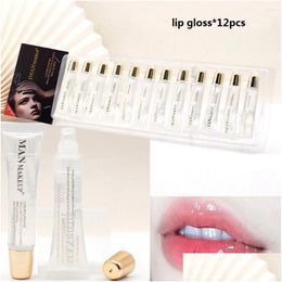 Lipgloss 12 stks / set Glanzende Basis Moisturizer Y Olie Transparant Langdurig Waterdicht Hydraterende Lipgloss Make-up Drop Delivery Gezondheid B Ot2Cp