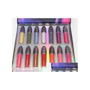 Lip Gloss 14Colors Makeup Lipstick Kit Grand Illusion Liquid Lipcolour Shine Shimmer 1set 14pcs voor snelle scheepsdruppel Delivery Health B Dhnak