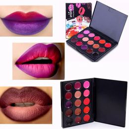 Brillo de labios 15 colores Set Paleta Mujeres Hidratante Duradero Mate Lápiz labial Niñas Desnudo Cosmético Maquillaje Herramienta 231219