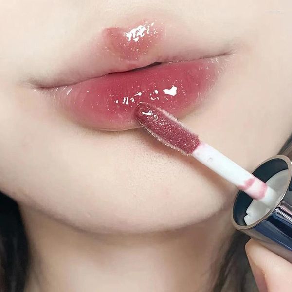 Brillo de labios, 1 pieza, lápiz labial líquido, espejo, brillo de agua, glaseado hidratante, tinte de larga duración, suministros de maquillaje femenino