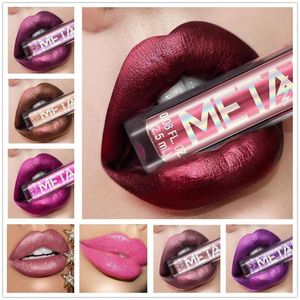 Brillo de labios 1 pieza metálico nacarado taza antiadherente brillo de labios maquillaje impermeable hidratante de larga duración lápiz labial líquido Sexy