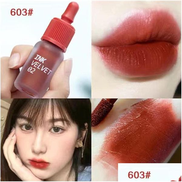 Brillo de labios 2021 6 Color Mate Teñido Hidratante Líquido Lápiz Labial Impermeable Duradero Tinte Rojo Maquillaje Coreano Cosmético Drop Entregar DHV30