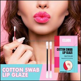 Lip Gloss 20 pièces/ensemble brillant à lèvres microbrosse longue durée brosses jetables imperméables coton-tige rouges à lèvres étui à cigarettes coréen Lipg Dh8Dr