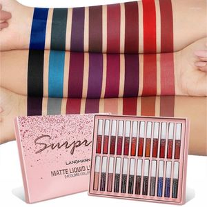 Lipgloss 24 kleuren mat fluweel lippenstift set langdurige lippen tint vloeibare lippenstiften waterdichte non-stick cup