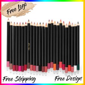 Lipgloss 25 kleuren hout slijpbare veganistische lipliner private label multifunctionele eyeliner wenkbrauw lipliner lippenstift potlood groothandel 231216