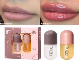 Brillo de labios 30Box60PCS DEROL Plumper Set Volumen Reducir las líneas finas Suero Esencia de aceite Mejorador Maquillaje completo 1328299