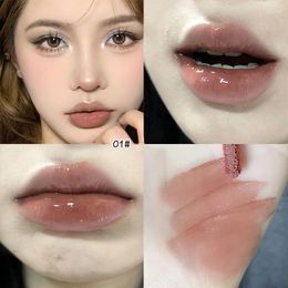Lipgloss 4 Kleur Thee Rode Spiegel Verven Moisturizer Vloeibare Lipstick Waterproof Langdurige Bruine Tint Koreaanse Make-up Cosmetische