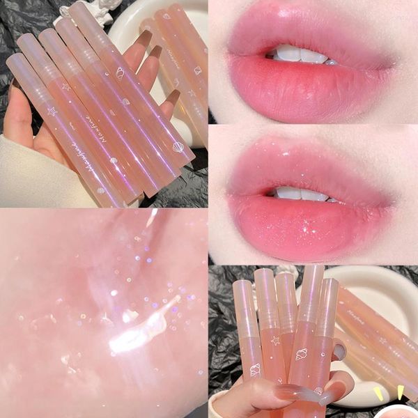 Brillant à lèvres 4 couleurs paillettes hydratant Transparent miroir eau huile clair apprêt hydratant dodu liquide rouge à lèvres maquillage